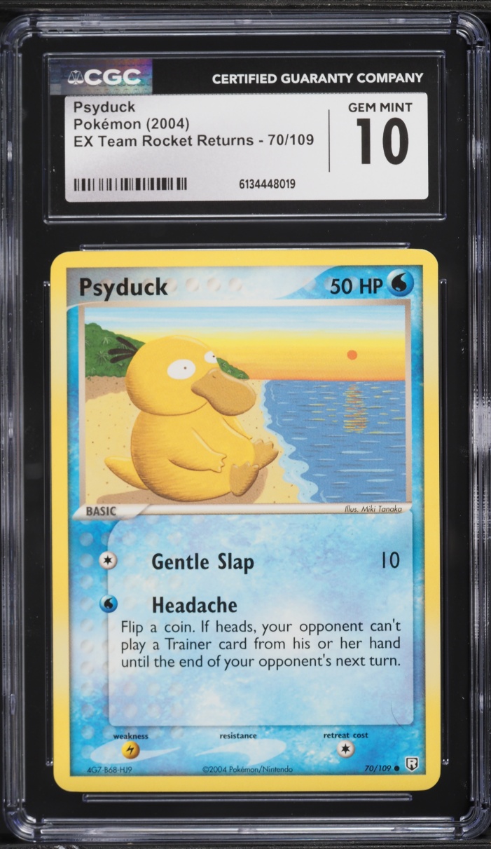 2004 Pokemon EX Team Rocket Returns Psyduck #70 CGC 10 GEM MINT