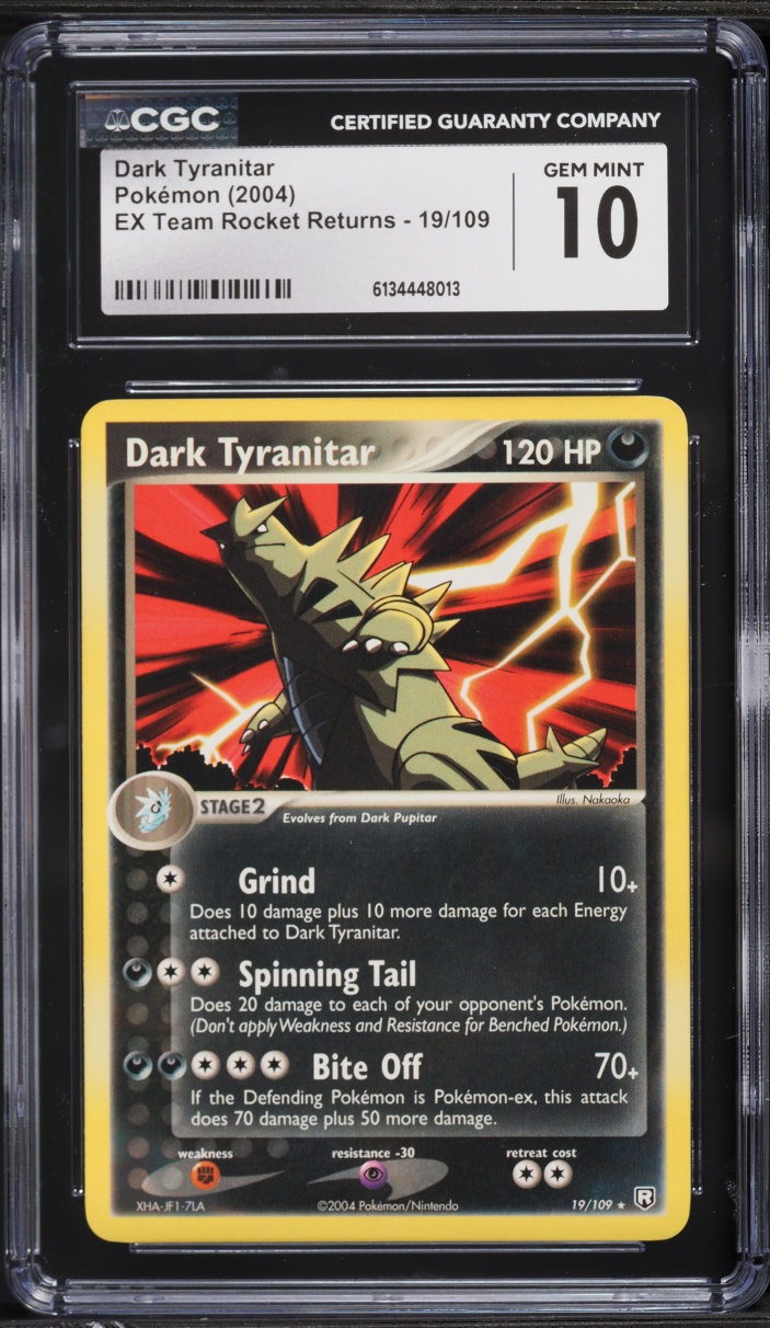 2004 Pokemon EX Team Rocket Returns Dark Tyranitar #19 CGC 10 GEM MINT
