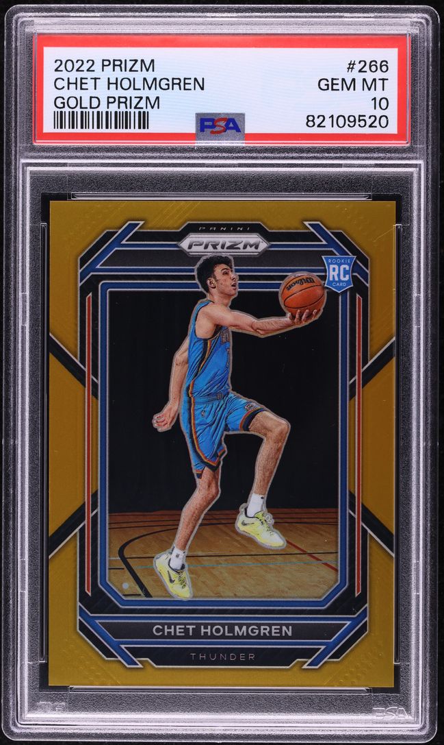 2022 Panini Prizm Gold Chet Holmgren ROOKIE /10 #266 PSA 10 GEM MINT
