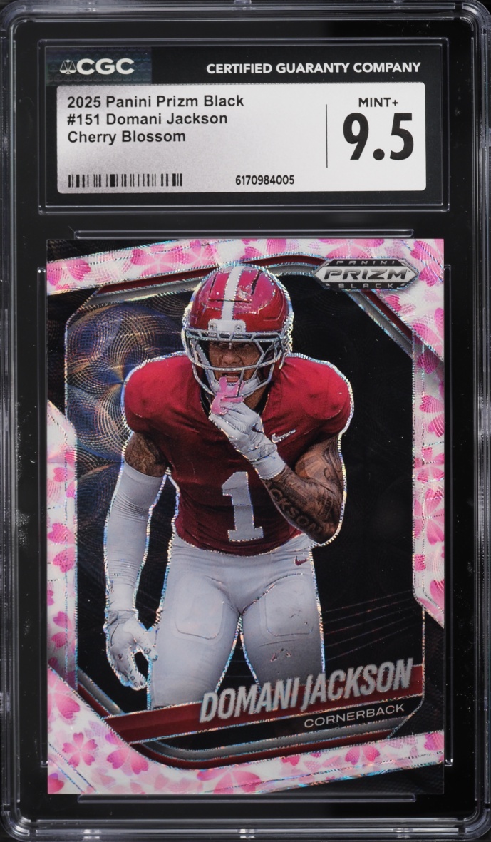 2025 Panini Prizm Black Cherry Blossom Domani Jackson /20 #151 CGC 9.5 MINT+