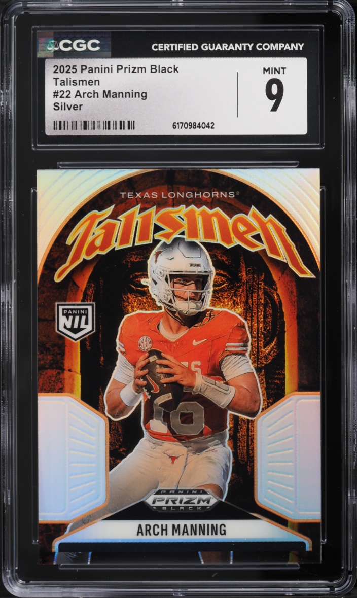 2025 Panini Prizm Black Talismen Silver Arch Manning ROOKIE #22 CGC 9 MINT