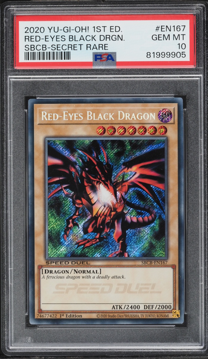 2020 Yu-Gi-Oh! Speed Duel 1st Edition Secret Rare Red-Eyes Black Dragon #SBCB-EN167 PSA 10 GEM