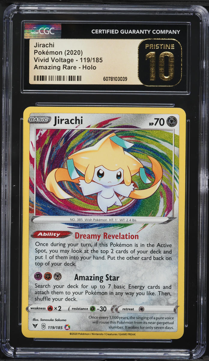 2020 Pokemon Sword & Shield Vivid Voltage Amazing Rare Jirachi #119 CGC 10 PRISTINE