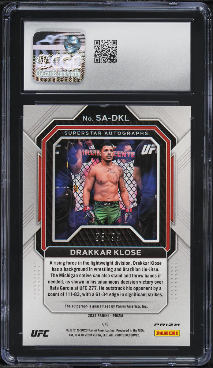 2023 Panini Prizm UFC Superstar Red Drakkar Klose ROOKIE