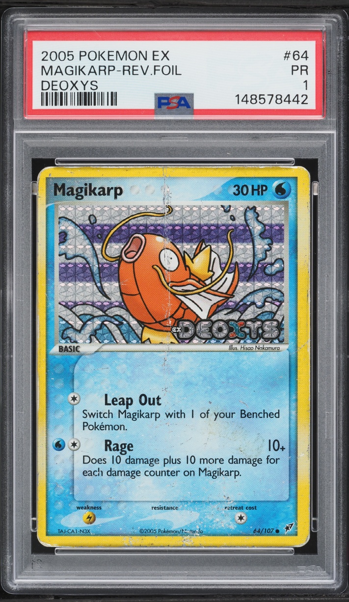 2005 Pokemon EX Deoxys Reverse Holo Magikarp #64 PSA 1 PR