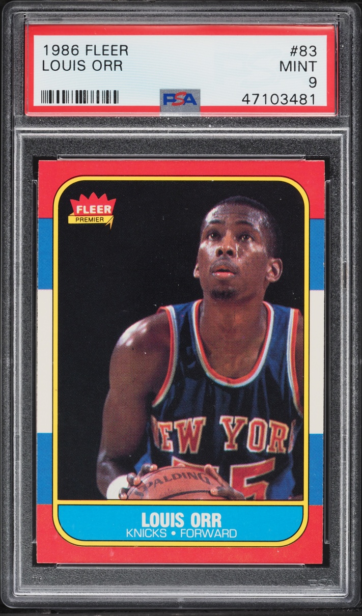 1986 Fleer Basketball Louis Orr #83 PSA 9 MINT