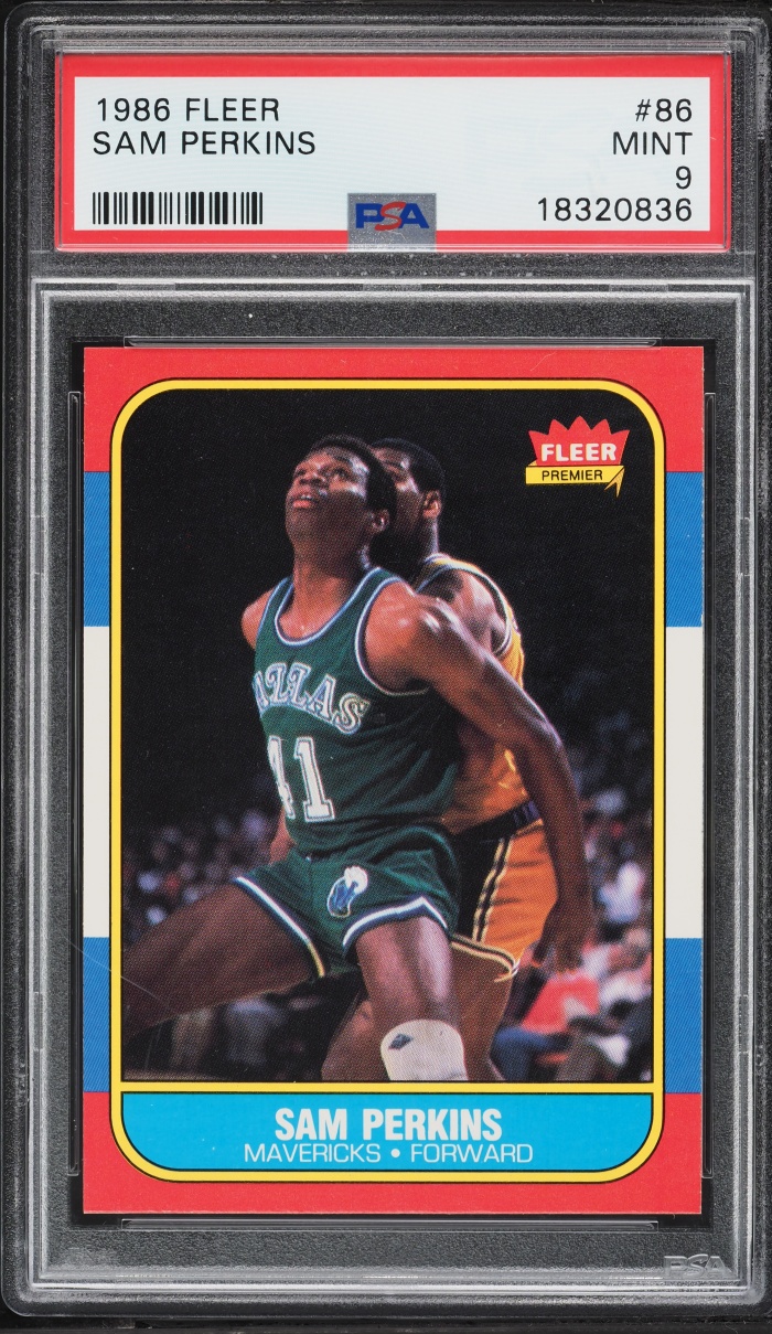 1986 Fleer Basketball Sam Perkins ROOKIE #86 PSA 9 MINT