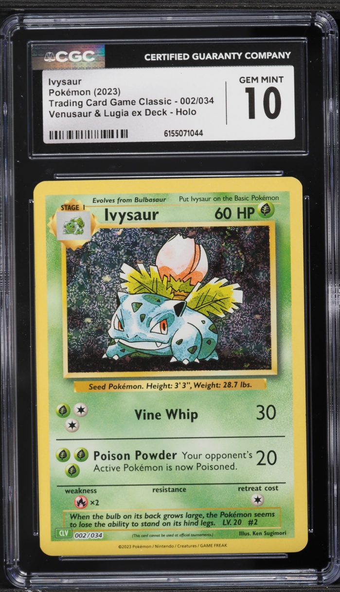 2023 Pokemon TCG Classic Collection Holo Ivysaur #2 CGC 10 GEM MINT