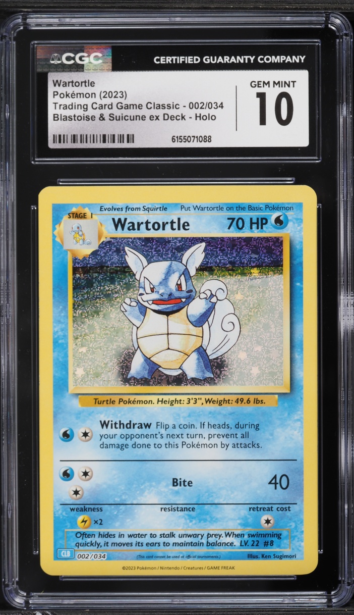 2023 Pokemon TCG Classic Collection Holo Wartortle #2 CGC 10 GEM MINT
