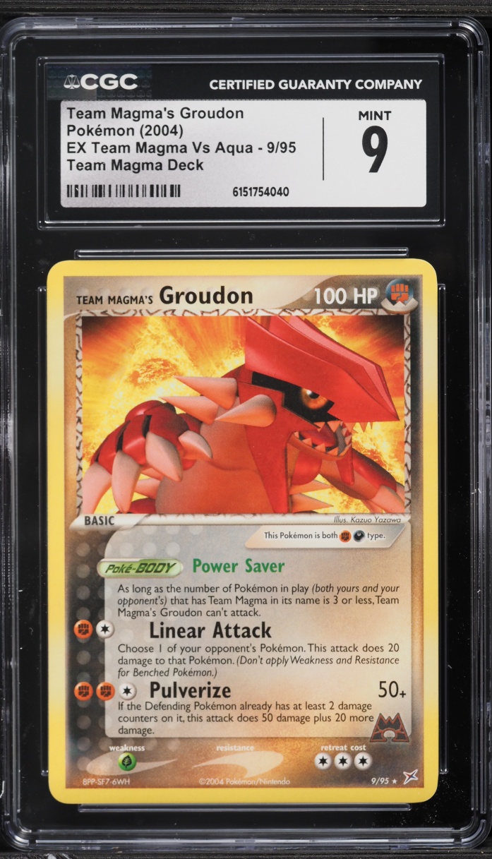 2004 Pokemon Ex Team Magma Vs Aqua Team Magma's Groudon #9 CGC 9 MINT