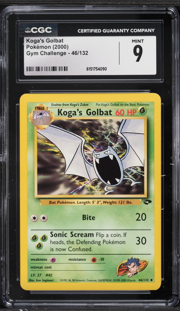 2000 Pokemon Gym Challenge Koga's Golbat #46 CGC 9 MINT