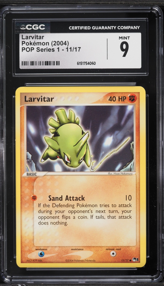 2004 Pokemon POP Series 1 Larvitar #11 CGC 9 MINT