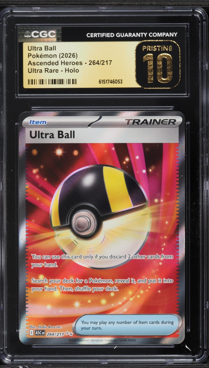 2026 Pokemon Mega Evolution Ascended Heroes Full Art Ultra Ball #264 CGC 10 PRISTINE