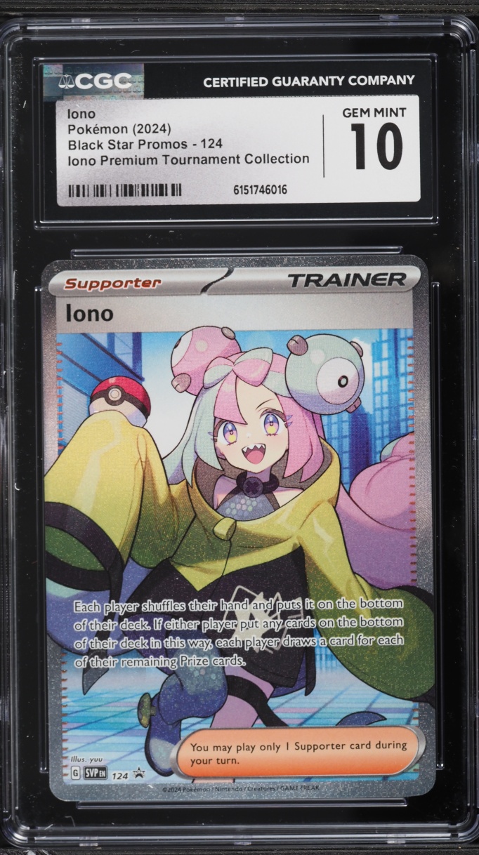 2024 Pokemon Scarlet & Violet Promo Premium Tournament Full Art Iono #124 CGC 10 GEM MINT