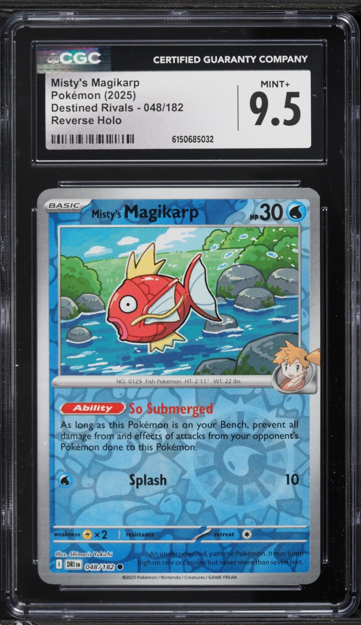 2025 Pokemon Scarlet & Violet Destined Rivals Reverse Holo Misty's Magikarp #48 CGC 9.5 MINT+