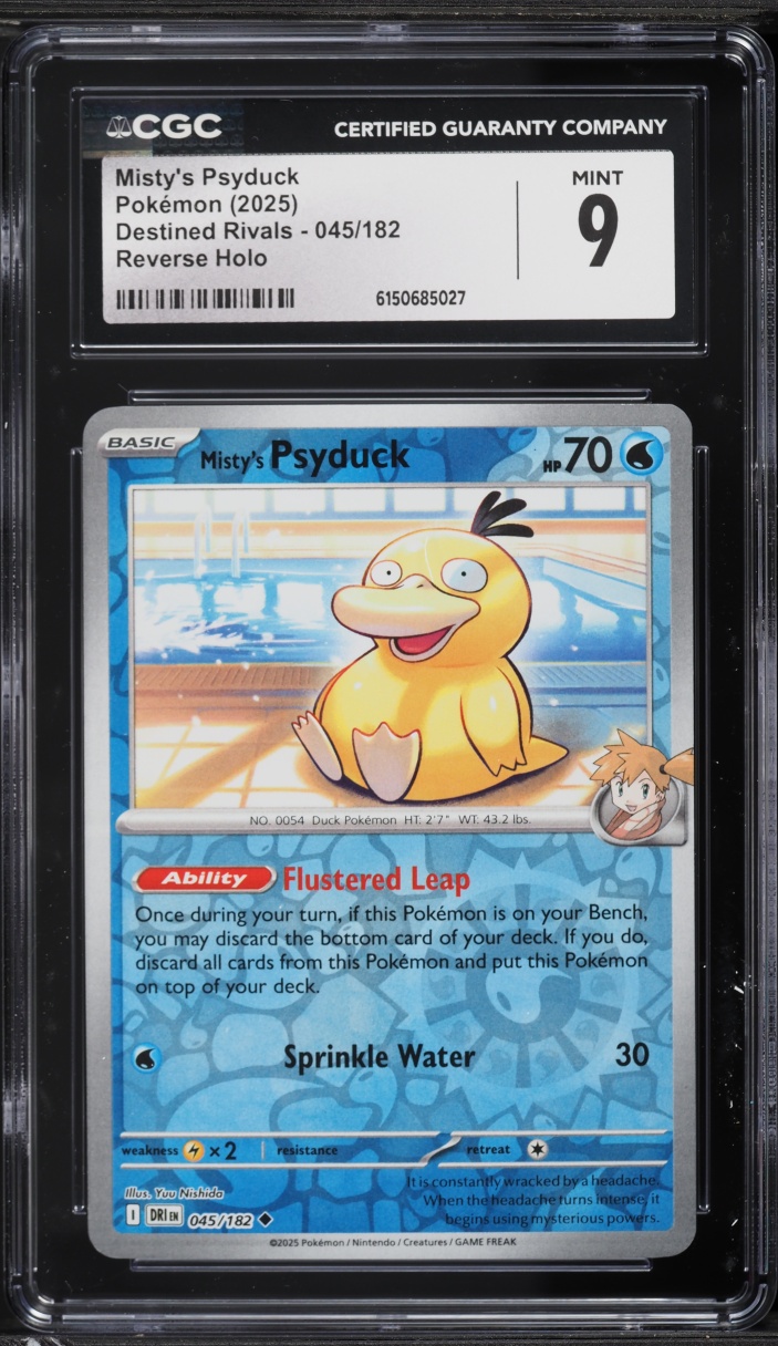 2025 Pokemon Scarlet & Violet Destined Rivals Reverse Holo Misty's Psyduck #045 CGC 9 MINT