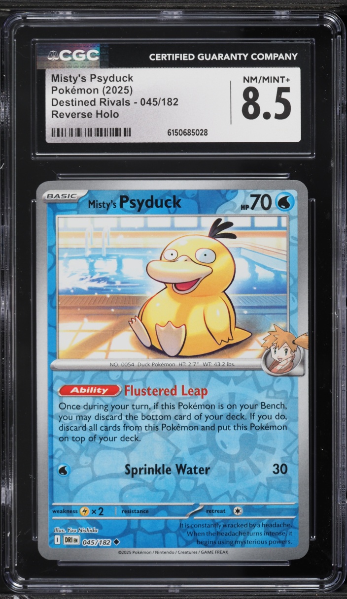 2025 Pokemon Scarlet & Violet Destined Rivals Reverse Holo Misty's Psyduck #045 CGC 8.5 NM-MT+