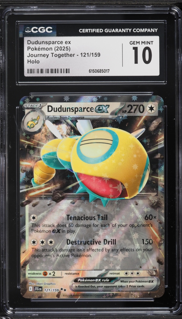 2025 Pokemon Scarlet & Violet Journey Together Holo Dudunsparce EX #121 CGC 10 GEM MINT
