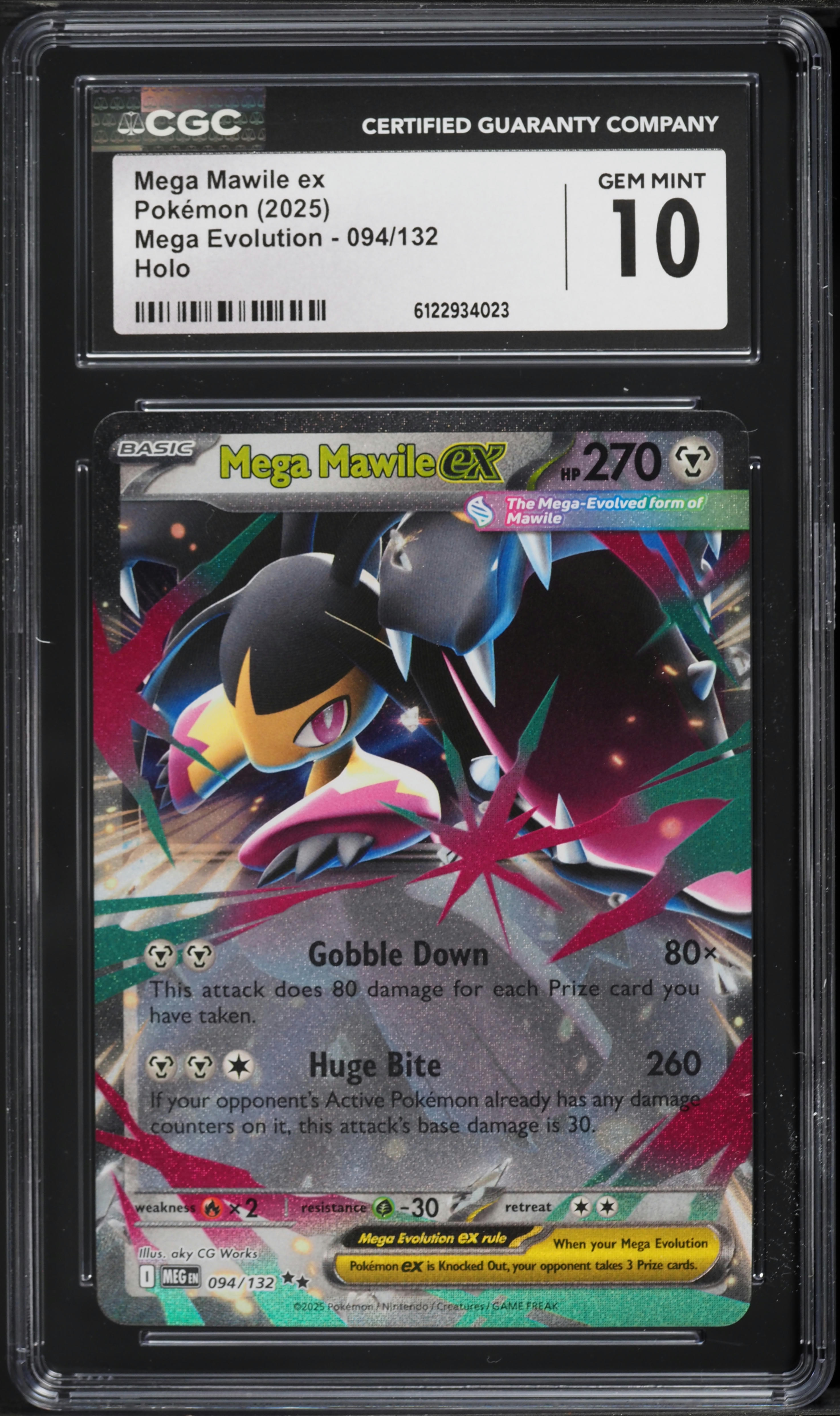 2025 Pokemon Mega Evolution Holo Mega Mawile ex #94 CGC 10 GEM MINT