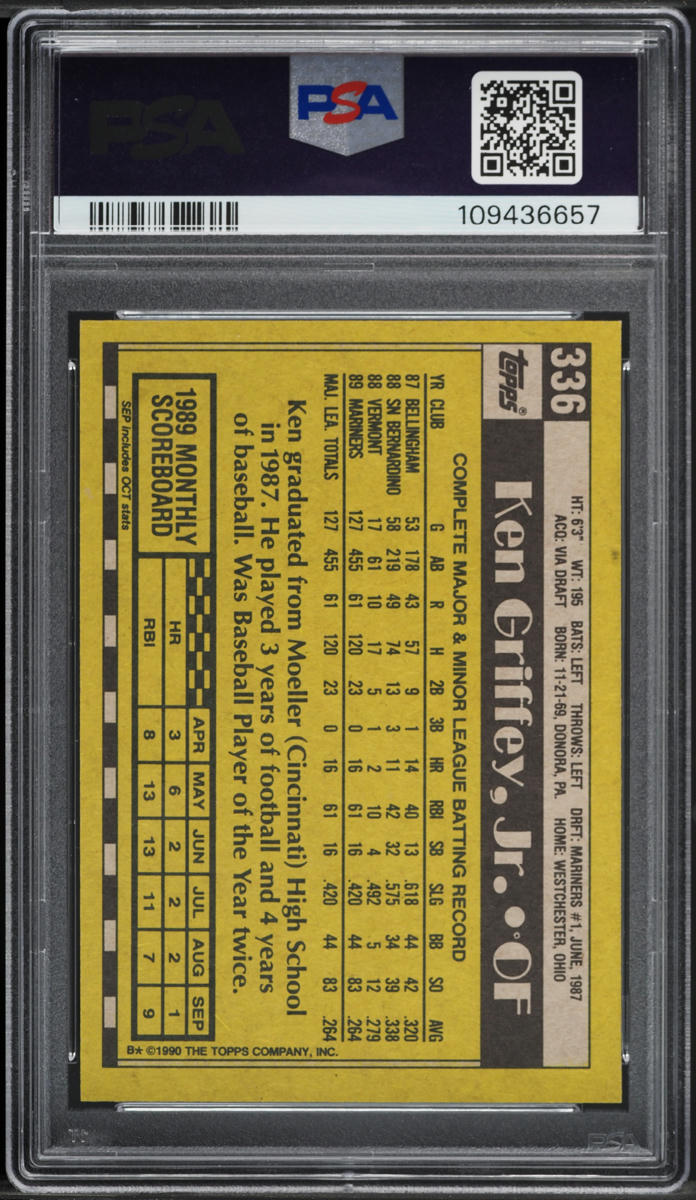 1990 Topps Ken Griffey Jr. #336 PSA 8 NM-MT