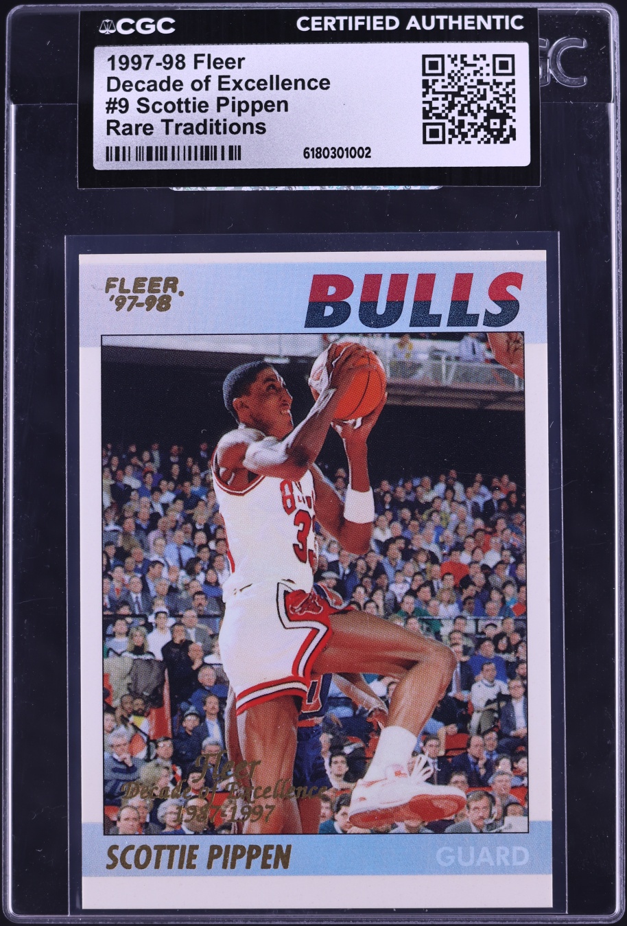 1997 Fleer Decade Of Excellence Rare Traditions Scottie Pippen #9 CGC AUTH