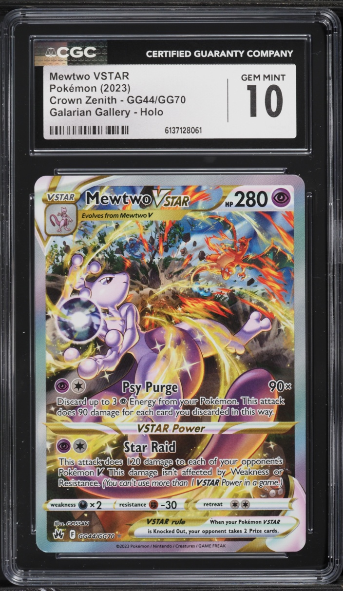 2023 Pokemon Sword & Shield Crown Zenith Alt Art Mewtwo VSTAR #GG44 CGC 10 GEM MINT