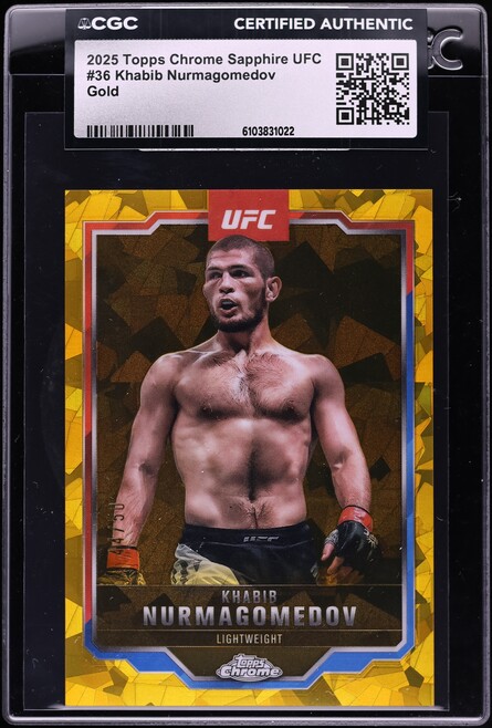 2025 Topps Chrome UFC Aqua Refractor Khabib Nurmagomedov /199 #36