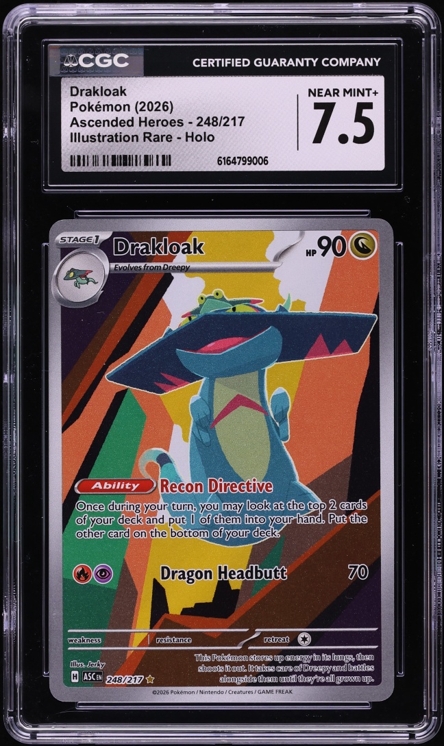 2026 Pokemon Mega Evolution Ascended Heroes IR Drakloak #248 CGC 7.5 NRMT+