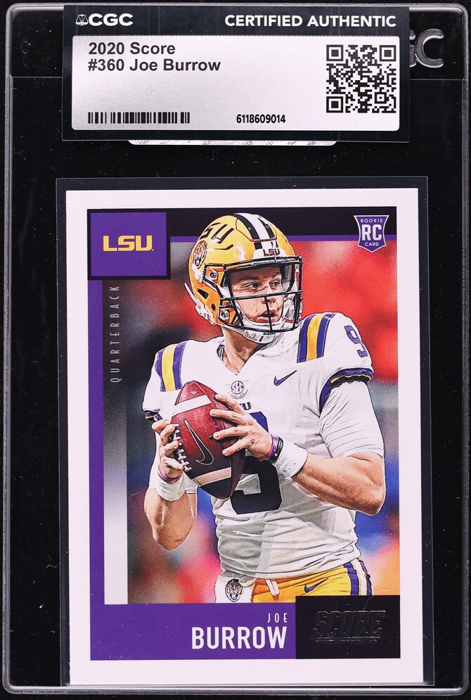 2020 Score Football Joe Burrow ROOKIE #360 CGC AUTH