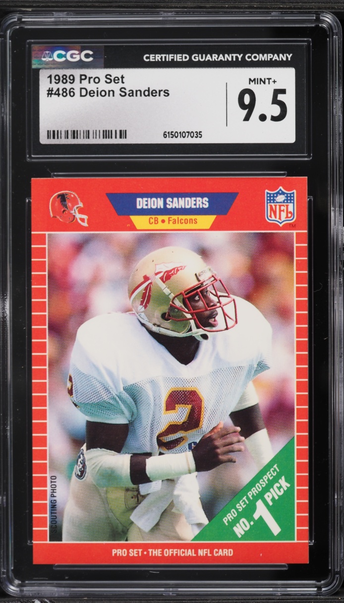 1989 Pro Set Football Deion Sanders ROOKIE #486 CGC 9.5 MINT+