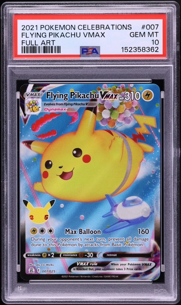 2021 Pokemon Sword & Shield Celebrations Full Art Flying Pikachu VMAX #7 PSA 10 GEM MINT