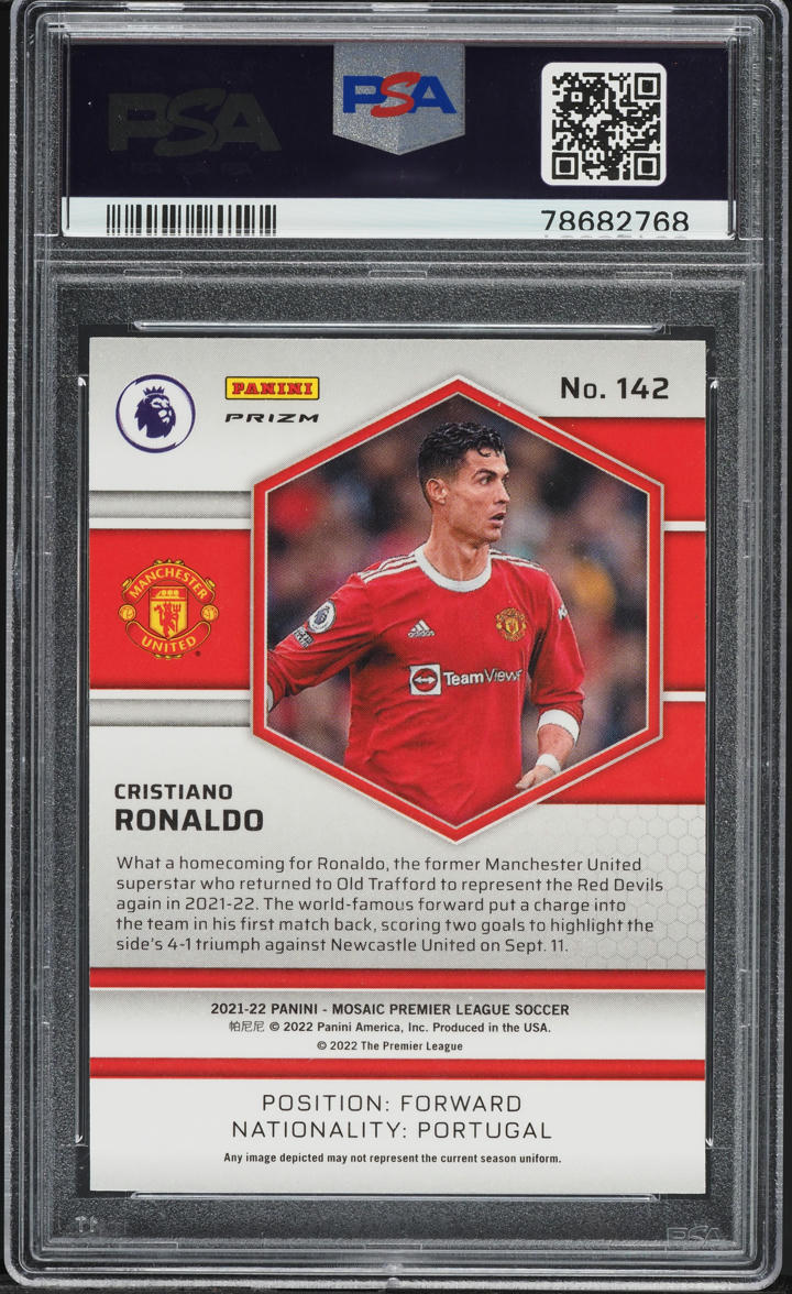2021 Panini Mosaic Premier League Genesis Cristiano Ronaldo #142 PSA 10 GEM MINT