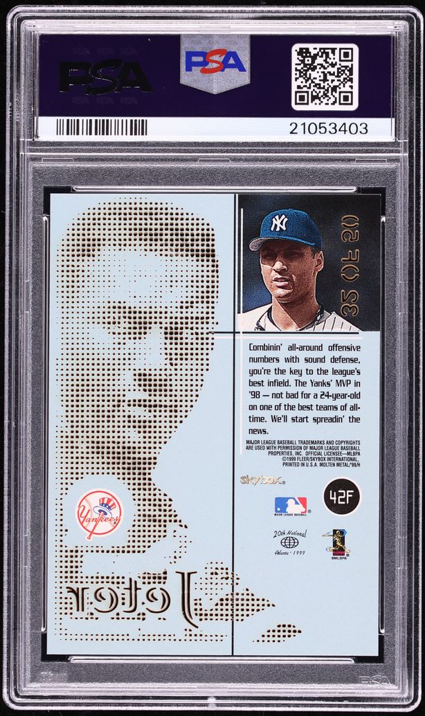 1999 Skybox Molten Metal Fusion Titanium Derek Jeter /50 #42F PSA 10 GEM MINT