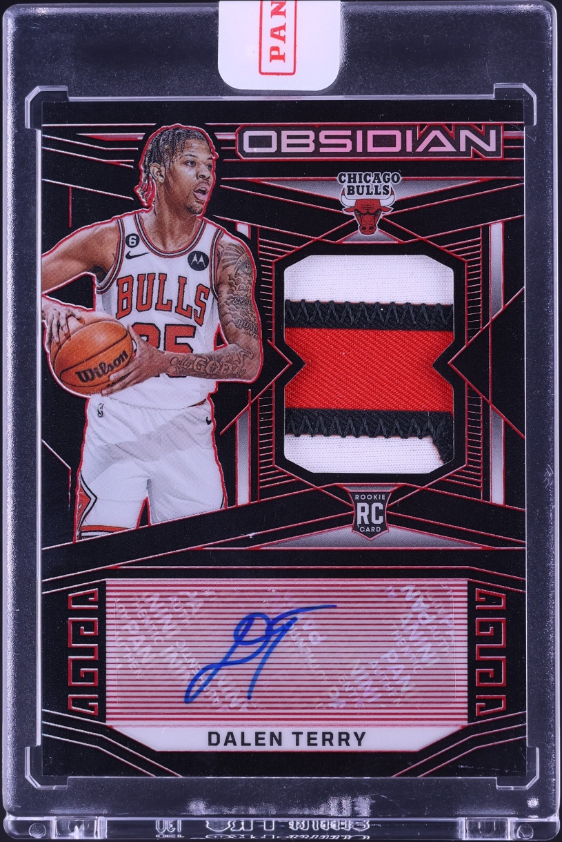 2022 Panini Obsidian Jersey Ink Red Electric Etch Dalen Terry ROOKIE PATCH AUTO 5/5 #232