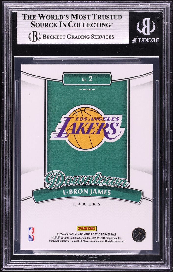 2024 Donruss Optic Downtown Lebron James #2 BGS 9 MINT - Photo 2