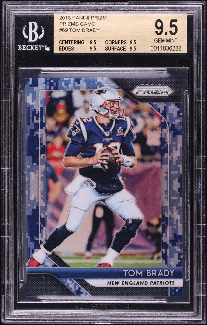 2018 Panini Prizm Camo Tom Brady /25 #69 BGS 9.5 GEM MINT - Photo 1