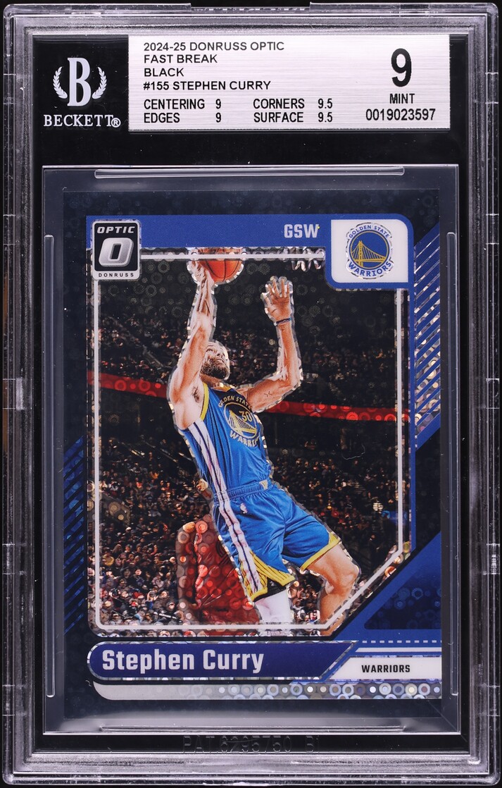 2024 Donruss Optic Fast Break Black 1/1 Stephen Curry #155 BGS 9 MINT - Photo 1