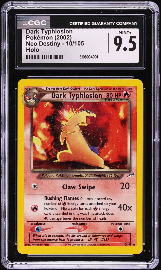2002 Pokemon Neo Destiny Holo Dark Typhlosion #10 CGC 9.5 MINT+