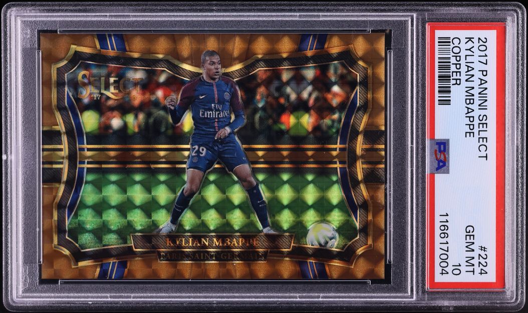 2017 Select Field Level Copper Prizm Kylian Mbappe ROOKIE /49 #224 PSA 10 GEM MINT