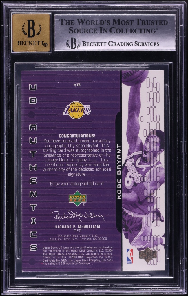 1999 Upper Deck Ionix Authentics Kobe Bryant AUTO #KB BGS 9 MINT - Photo 2
