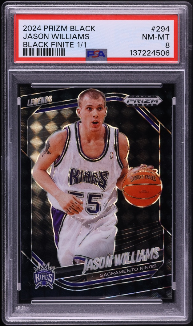 2024 Panini Prizm Black Finite Jason Williams 1/1 #294 PSA 8 NM-MT