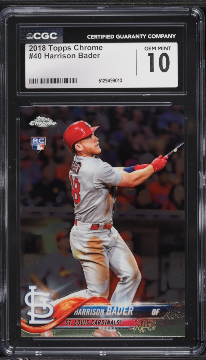 2018 Topps Chrome Harrison Bader ROOKIE #40 CGC 10 GEM MINT