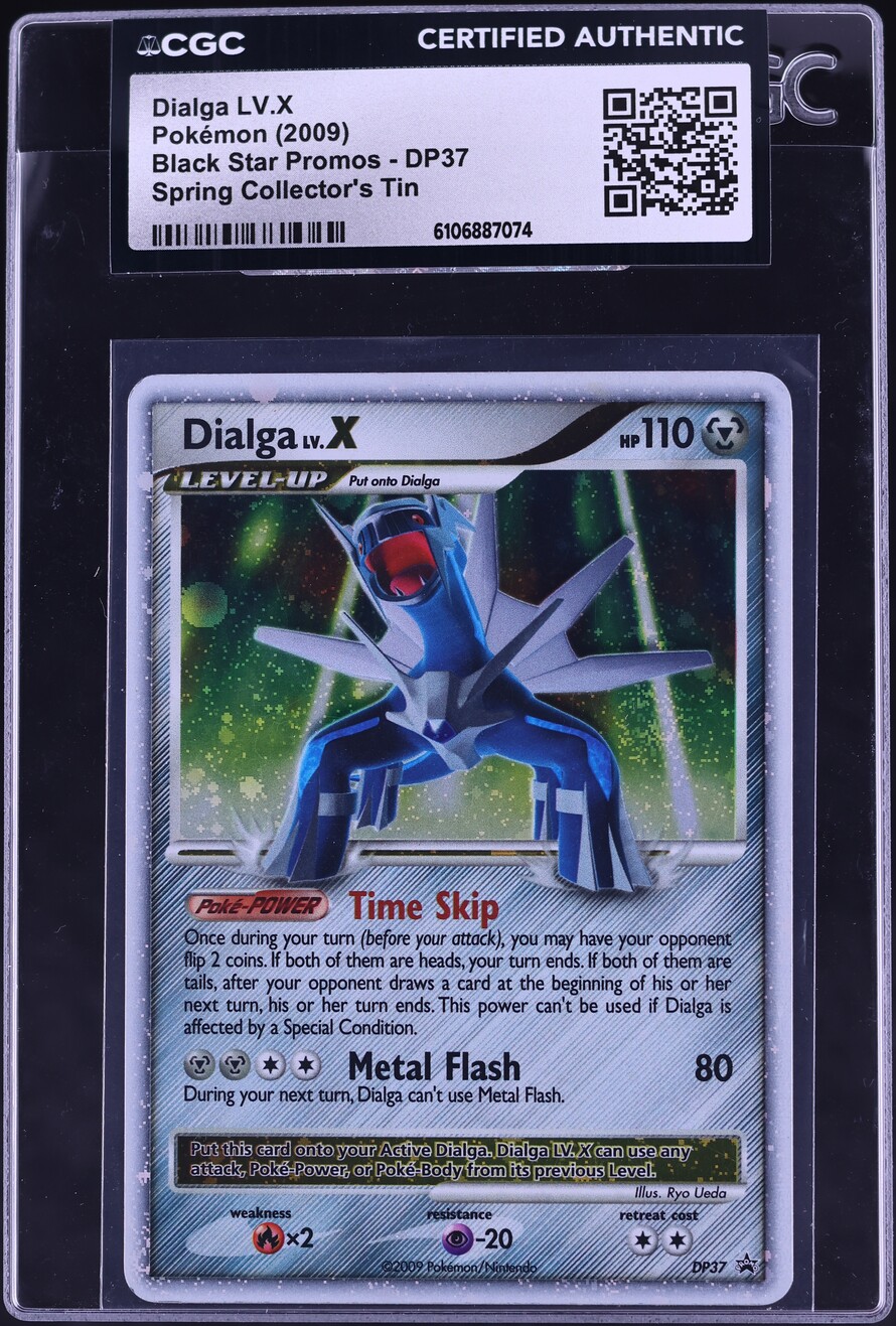 2009 Pokemon DP Black Star Promo Spring Collector's Tin Holo Dialga Lv. X #DP37 CGC AUTH