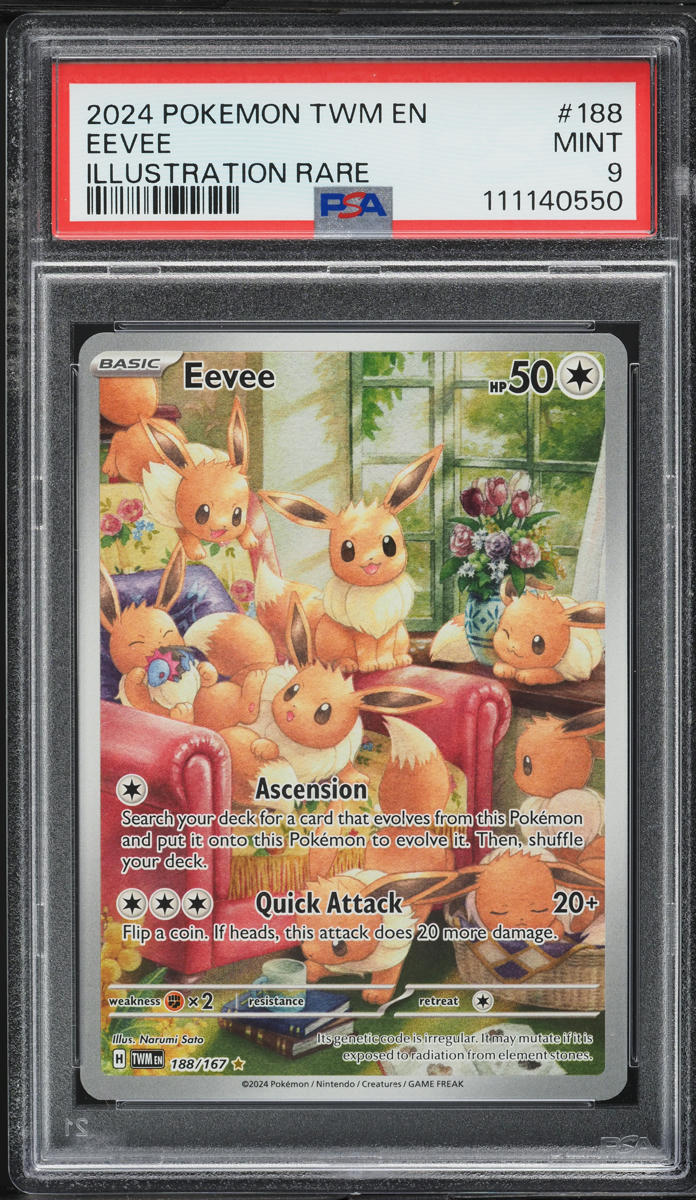 2024 Pokemon Scarlet & Violet Twilight Masquerade IR Eevee #188 PSA 9 MINT
