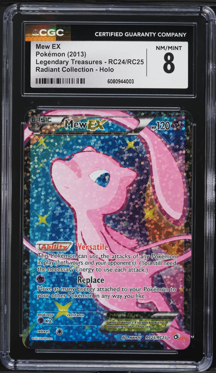 2013 Pokemon BW Legendary Treasures Radiant Full Art Mew EX #RC24 CGC 8 NM-MT