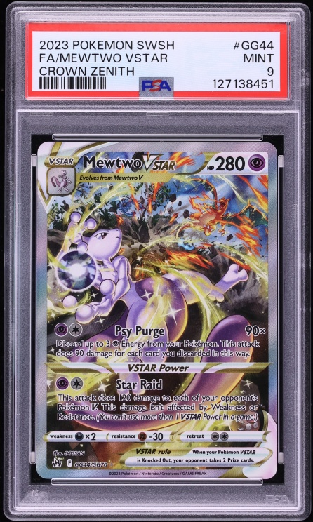 2023 Pokemon Sword & Shield Crown Zenith Galarian Gallery Alt Art Mewtwo VSTAR #GG44 PSA 9 MINT
