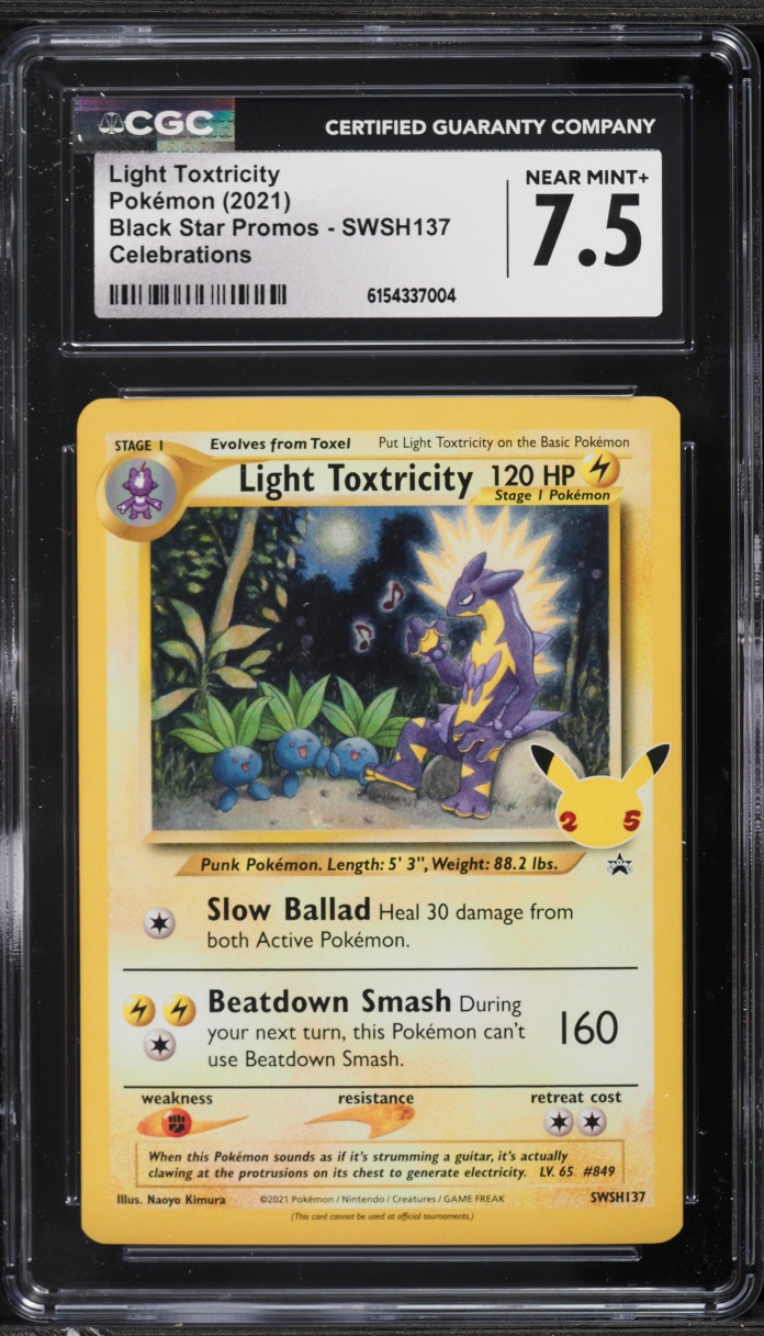 2021 Pokemon Sword & Shield Celebrations Classic Light Toxtricity #SWSH137 CGC 7.5 NRMT+