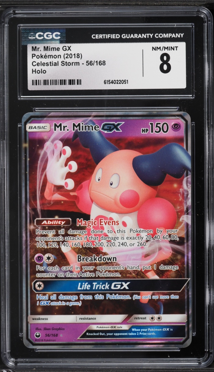 2018 Pokemon Sun & Moon Celestial Storm Holo Mr. Mime GX #56 CGC 8 NM-MT