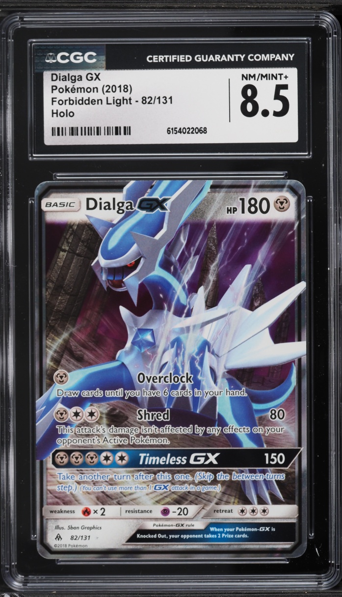 2018 Pokemon Sun & Moon Forbidden Light Holo Dialga GX #82 CGC 8.5 NM-MT+