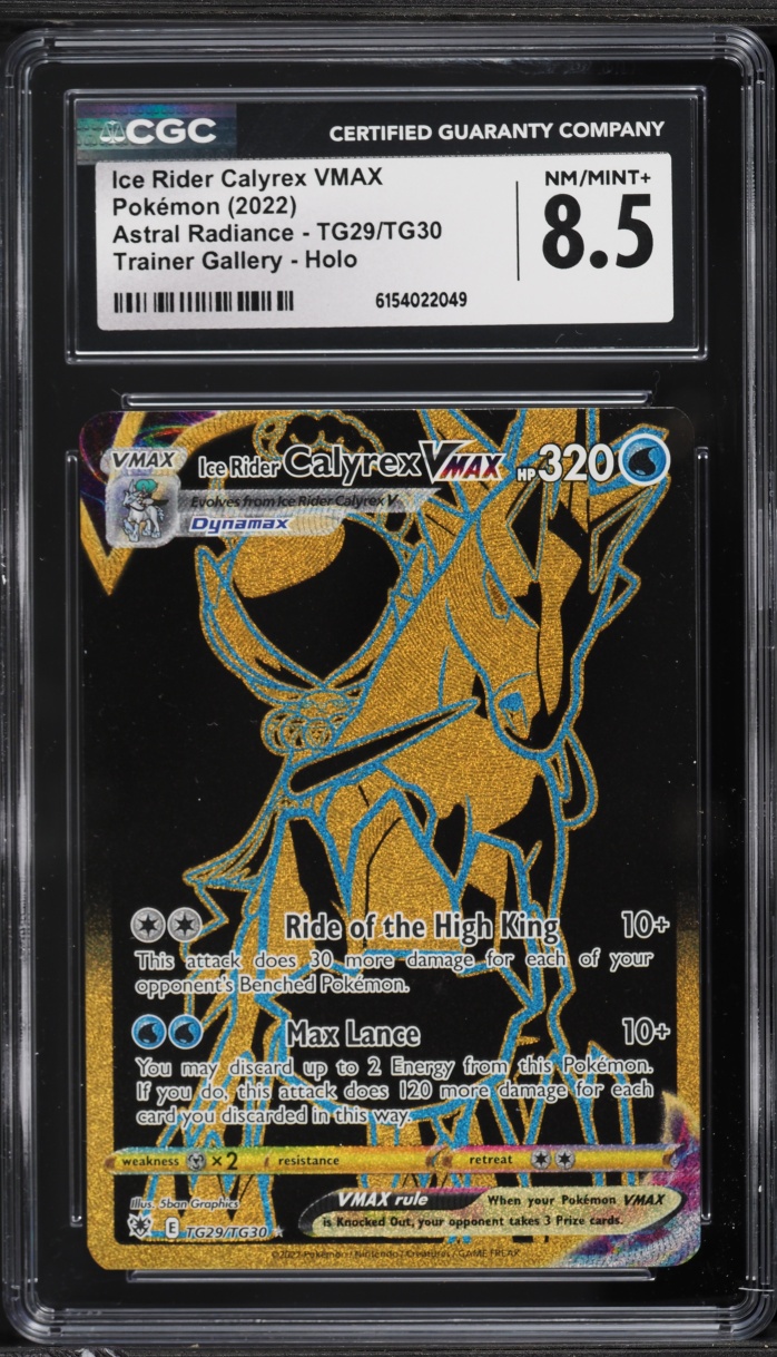 2022 Pokemon Sword & Shield Astral Radiance Full Art Ice Rider Calyrex VMAX #TG29 CGC 8.5